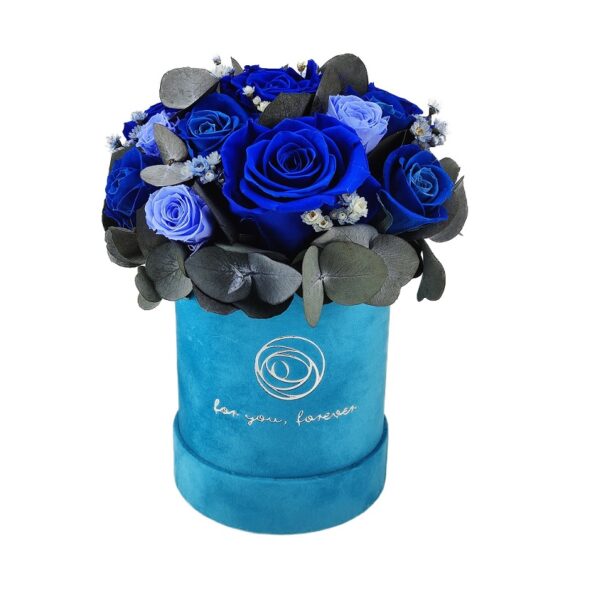 Rose Belle Box S turkus DeLuxe granatowy z eukaliptusem