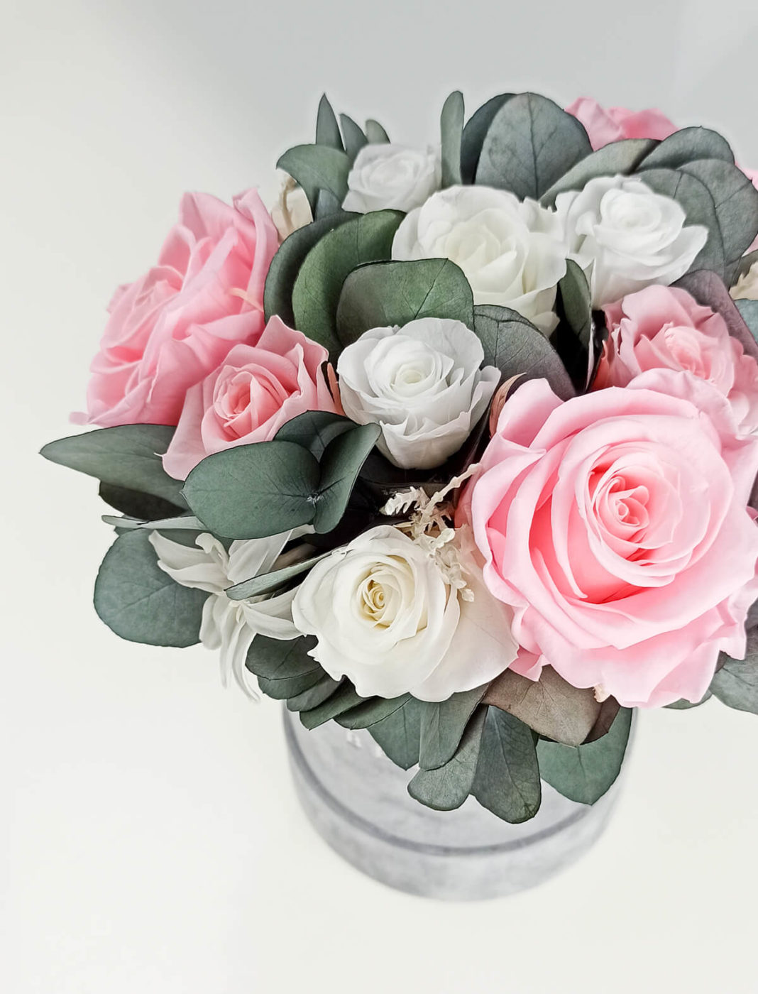 Rose Belle Box S szary DeLuxe różowy z eukaliptusem - obrazek 4