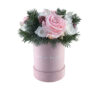Świąteczny Rose Belle Box S różowy DeLuxe z różami